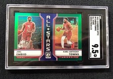 2022-23 Donruss Optic Joel Embiid And Karl Anthony Towns  Green Prizm /5 SGC 9.5