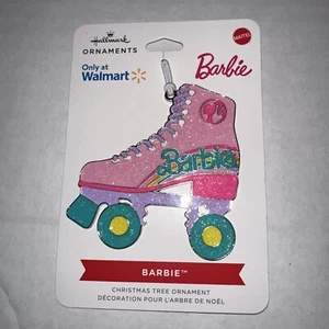 Hallmark Barbie Pink Roller Skate Metal Charm Christmas Ornament Hanger NEW - Picture 1 of 2