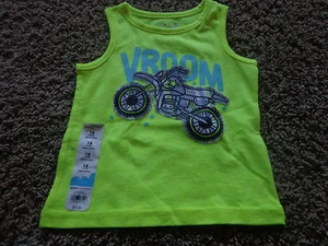 JUMPING BEANS boy's NWT sz 18M sleeveless yellow/gray/blue VROOM motorcycle tank - Picture 1 of 4