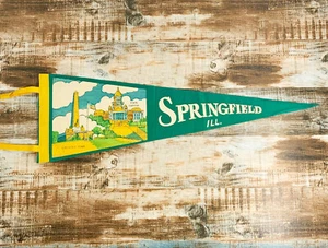 Springfield Illinois - Vintage 26" Long Felt Pennant - Picture 1 of 1