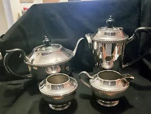 Vintage English Silver Plate 4 Piece Tea Set - Picture 1 of 5