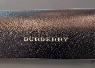Burberry Sunglasses Case Black Leather Hard Shell W/ Gold Lettering 6.5” X 2.5” - Image 1 of 4