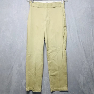 Pantalones de Trabajo Dickies Caqui Pierna Recta Tostados Frente Plano Chino Hombres Talla 26x27 Foto 1 de 4