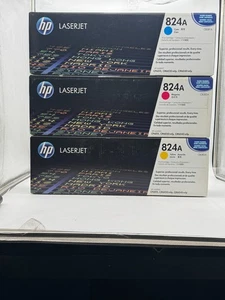 HP 824A Toner Cartridge Set (Cyan CB381A, Yellow CB382A, Magenta CB383A) –NEW - Picture 1 of 15