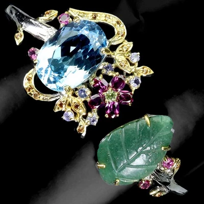 925 Sterling Silver Bangle Oval Swiss Blue Topaz 35ct Peridot Gemstone 6.2inches - Image 1 of 4