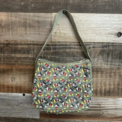 Disney Mickey Mouse Cremallera Nylon Cartera Bolso de Hombro Verde Oliva Clásico Mickey Foto 1 de 4