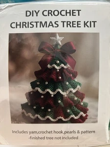 NUEVO Kit Proyecto Crochet "Crocheted Christmas Tree" Blanco y Negro de Colección - Imagen 1 de 2