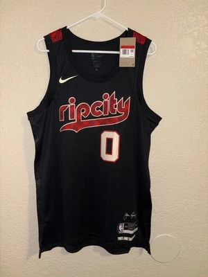 Nike Portland Trailblazers Damian Lillard City Edition Jersey Authentic Sz L 48 - Image 1 of 4