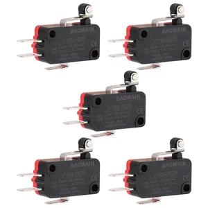 5er Pack Mikroschalter SPDT Momentary Snap Action 16A 250V AC, 1NO 1NC, 3 Klemmen - Bild 1 von 12