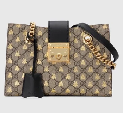 100% AUTHENTIC NEW GUCCI SUPREME GG  BEE PADLOCK TOTE SHOULDER BAG - Image 1 of 4
