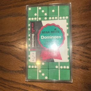 Vintage Star Brite Dominosteine von Crisloid grün Bakelit komplett mit Box und Regeln - Bild 1 von 5