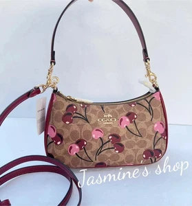 NWT Coach Teri Shoulder Bag In Signature Canvas With Cherry Print CY694 - Picture 1 of 18