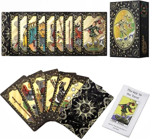 Tarotkarten, 78 Goldfolie Tarotkarten Deck für Anfänger und Profispieler - Bild 1 von 12