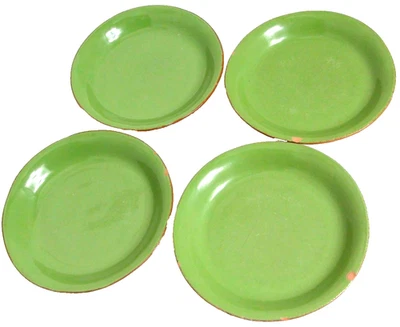 4 platos de ensalada artesanales de cucina fresca vintage Vietri verde marfil Foto 1 de 4