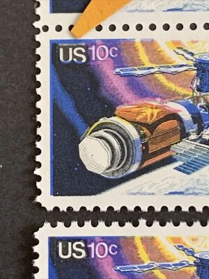 52484 US STAMPS #1529 10c Extra Line On Top “US” Block 6 Errors MNHOG Great EFO - Image 1 of 3