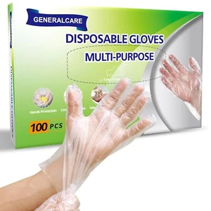100 Pcs Disposable Plastic Gloves Food Handling Service Gloves Disposable for Co - Picture 1 of 7