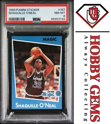 Pegatina Panini Shaquille O'Neal PSA 8 1993-94 #187 Foto 1 de 2