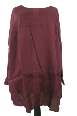 Sheego Damen Tunika Rot Longtunika Bluse Shirt Lagenlook Langarm Übergröße
