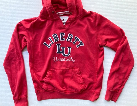 Liberty University Flames Hoodie Sweatshirt LEAGUE brand Womens size Small Red Cover