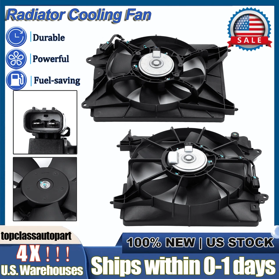 2pcs OEM Engine Radiator Cooling Fan Assy 19015-51B-H01 for 2016-2018 Honda HR-V Foto 1 de 4
