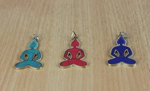 Collana Ciondolo BUDDHA FATTO A MANO Ciondolo Preghiera Turchese Corallo Lapislazzuli Commercio Equo e Solidale - Foto 1 di 9