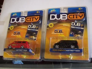 Chevrolet Astro 2001 furgoneta, Dub City, Jada, Chevy, 1/64, lote de 2 - Imagen 1 de 4