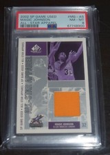 2002-03 SP Game Used Edition All-Star Apparel Magic Johnson #MG-AS PSA 8