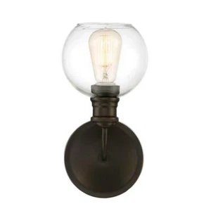 Quoizel, Matte Bronze Mouth Blown Glass Globe | Bathroom Vanity Sconce Light - Picture 1 of 8