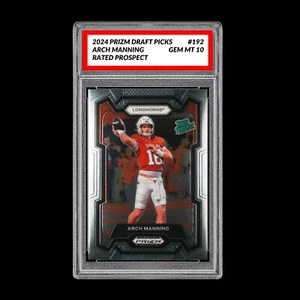 GRADO 10 2024 Prizm Draft Arch Manning RC ROOKIE TEXAS LONGHORNS #192 - Foto 1 di 2