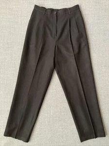 Sag Harbor Womens Wool Pants Sz 8P Black Lined Trousers High Rise Straight Leg - Picture 1 of 10