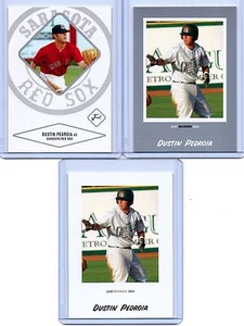 DUSTIN PEDROIA 2004 JUST MINORS SILVER EDITION "3" CARD ROOKIE CARD LOT! RED SOX - Picture 1 of 2