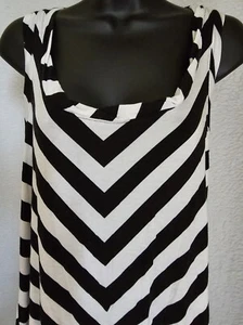 Apt 9 Womens Sundress Dress Size M Medium Black White Striped - Picture 1 of 24