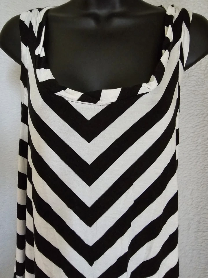Apt 9 Womens Sundress Dress Size M Medium Black White Striped - Image 1 of 4