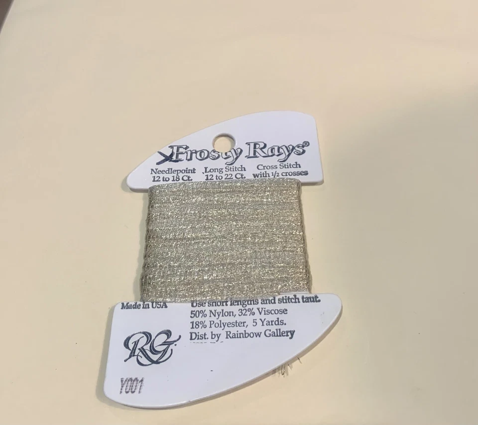 Frosty Rays Thread for Needlepoint/Cross Stitch color Gold Metallic  #Y001 - Image 1 of 1
