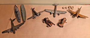 Vintage Toy Lot =8 Airplanes Tanks Hurley Lead plastic Fried Green Toys #9