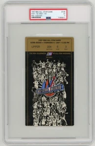 1997 NBA ALL STAR GAME TICKET STUB MICHAEL JORDAN GLEN RICE MVP PSA 5 RARE OLD - Picture 1 of 2