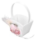 Flower Basket Portable Bridesmaid Flower Girl Photography Prop Wedding Supply LT