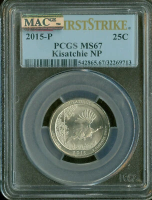 2015 S KISATCHIE QUARTER PCGS MS67 F.S. 2ND FINEST GRADE  .  - Image 1 of 2