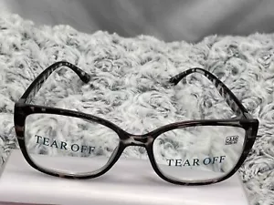 Neu Tear Off Unisex Braun +3,50 Moderne Vollrand Brille PD62-64 - Bild 1 von 2