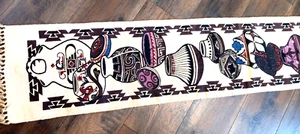 Table Runner El Paso Saddle Blanket Co Southwestern Pottery Design  Woven Cotton - Picture 1 of 4