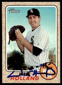 2017 Topps Heritage Baseball Card Derek Holland Chicago White Sox #652 Signed - Picture 1 of 2