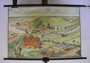Mural Marschland Marschen Schwemmland 84x57 ~ 1960 Vintage Marsh Humedal Chart - Imagen 1 de 7