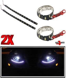 2X 12LED Tira Flexible Luz Blanca 5050 SMD IP65 Impermeable 12V Coche Casa 30cm - Imagen 1 de 8