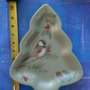 Pfaltzgraff Portfolio Winterwood Christmas Tree Shape Dish Made in the USA - Picture 1 of 3