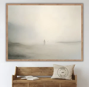 Premium Leinwand Jesus verlässt die 99 beige weiß verlorene Schafe christliche Kunst 16 - Bild 1 von 14