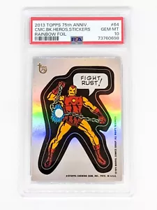 2013 Topps 75th Anniversary Rainbow Foil #64 Comic Book Heroes Stickers PSA 10 - Picture 1 of 2