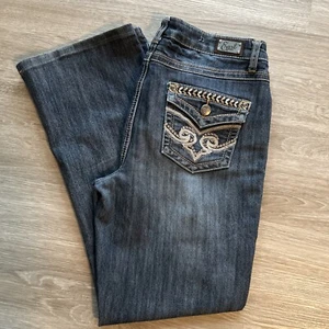 Earl Jeans Women’s Size 10 Blue Denim Western Bootcut Embroidered 5 Pocket - Picture 1 of 8