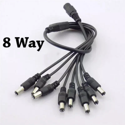 Cavi splitter di alimentazione AC/DC per adattatore di alimentazione splitter da 1 a 8 vie della fotocamera a circuito chiuso