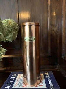 Contenedor de almacenamiento de pasta de cobre/latón DE COLECCIÓN tapa a presión lata de almacenamiento como NUEVO - Imagen 1 de 10