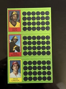 1981 Topps baseball scratch off Ozzie Smith/Gene Richards/Steve Carlton